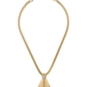 Vintage Christian Dior Enamel and Crystal Gold-plated Statement Necklace